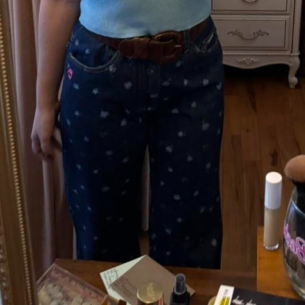 Marc Jacobs Floral Blue Jeans